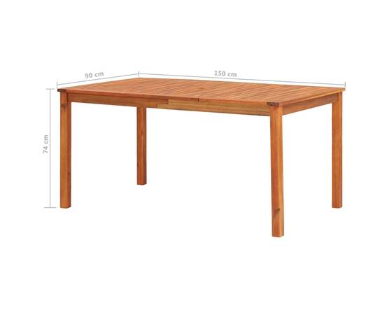 Set mobilier de grădină cu perne, 7 piese, lemn masiv acacia, 8 image