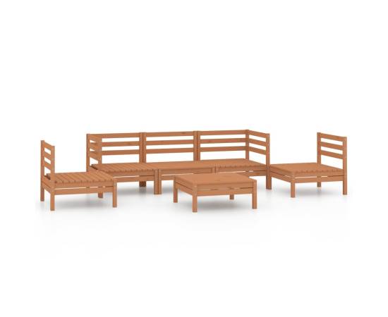 Set mobilier de grădină, 6 piese, maro miere, lemn masiv de pin, 2 image