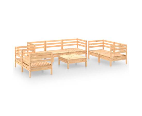 Set mobilier de grădină, 8 piese, lemn masiv de pin, 2 image