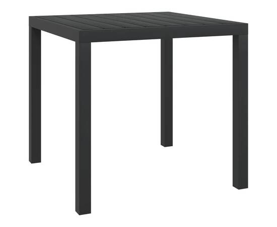 Set de masă pentru grădină cu perne, 3 piese, negru, poliratan, 7 image