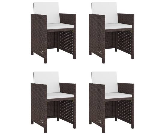Set mobilier de exterior cu perne, 5 piese, maro, poliratan, 2 image