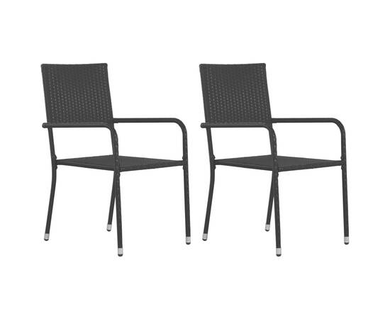 Set mobilier de grădină, 3 piese, negru, 3 image