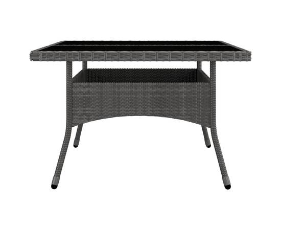 Set mobilier de grădină, 9 piese, gri, poliratan și lemn acacia, 5 image