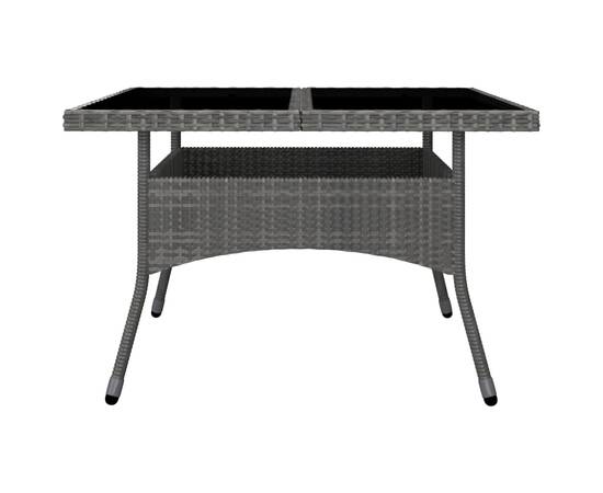 Set mobilier de grădină, 9 piese, gri, poliratan și lemn acacia, 4 image