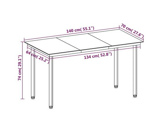 Set mobilier de grădină cu perne, 7 piese, poliratan și sticlă, 7 image