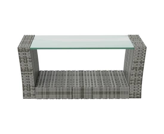 Set mobilier de grădină cu perne, 8 piese, gri, poliratan, 8 image