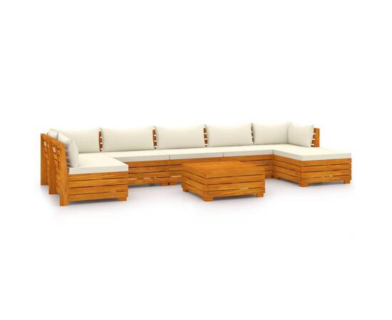 Set mobilier grădină cu perne, 8 piese, lemn masiv de acacia, 2 image