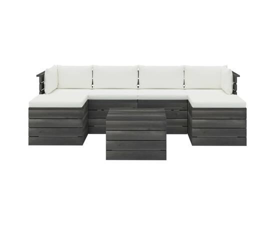 Set mobilier grădină paleți cu perne 7 piese lemn masiv pin, 3 image