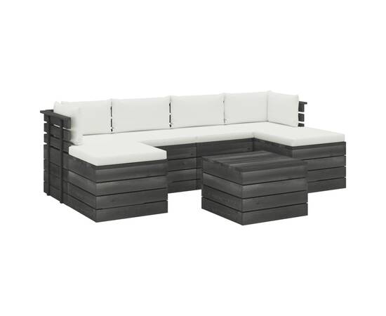 Set mobilier grădină paleți cu perne 7 piese lemn masiv pin, 2 image