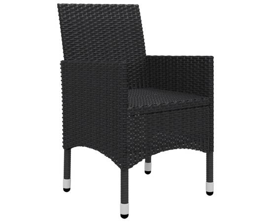 Set mobilier de grădină, 11 piese, negru, 9 image