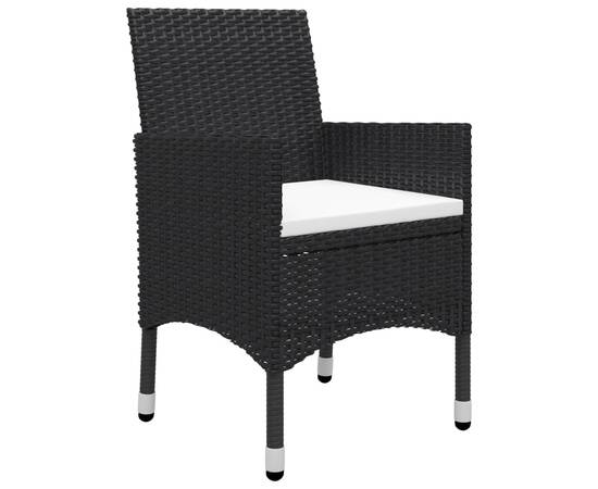 Set mobilier de grădină, 11 piese, negru, 6 image