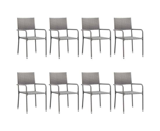 Set mobilier de grădină, 9 piese, gri, 4 image