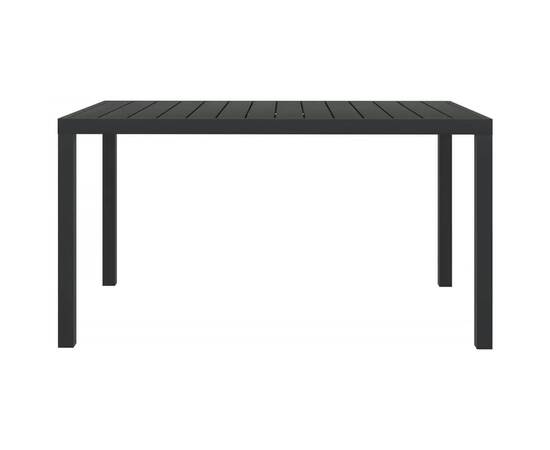 Set de masă pentru grădină cu perne, 5 piese, negru, poliratan, 7 image