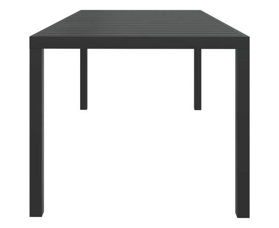 Set de masă pentru grădină cu perne, 7 piese, negru, poliratan, 8 image