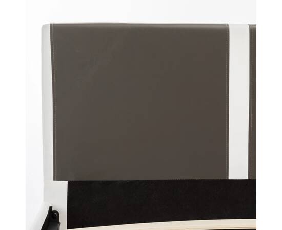 Pat cu saltea, gri și alb, 180 x 200 cm, piele ecologică, 7 image