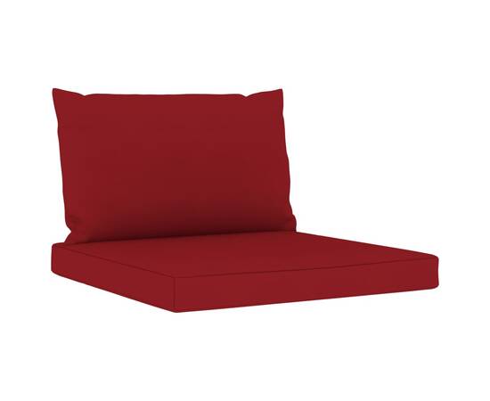 Canapea de grădină cu 4 locuri, perne roșu vin, 6 image