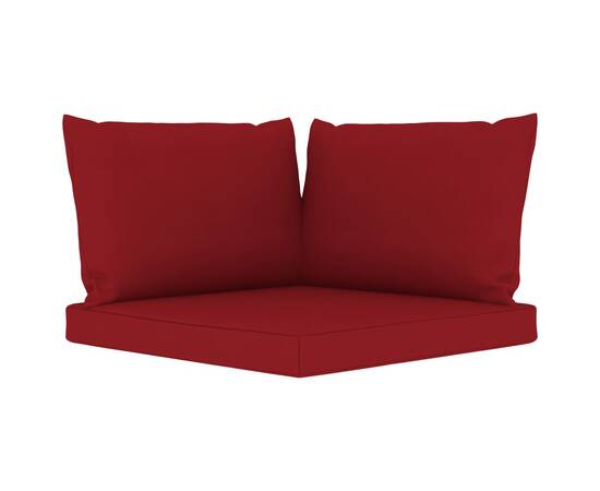 Canapea de grădină cu 4 locuri, perne roșu vin, 7 image