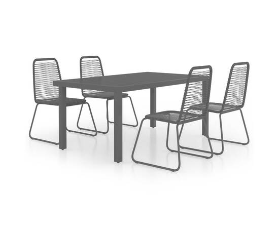 Set mobilier de grădină, 5 piese, negru, ratan pvc, 2 image