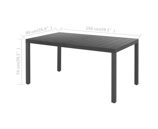 Set mobilier de grădină, 5 piese, negru, ratan pvc, 7 image