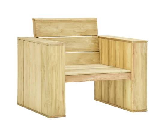 Set mobilier de grădină cu perne, 3 piese, lemn de pin tratat, 2 image