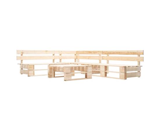 Set mobilier de grădină din paleți, 4 piese, natural, lemn