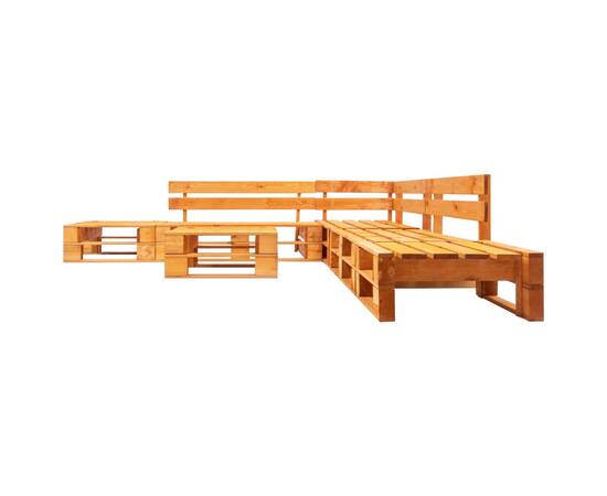 Set mobilier de grădină paleți, 6 piese, maro miere, lemn, 2 image