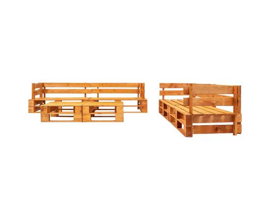 Set mobilier grădină din paleți, 6 piese, maro miere, lemn, 2 image