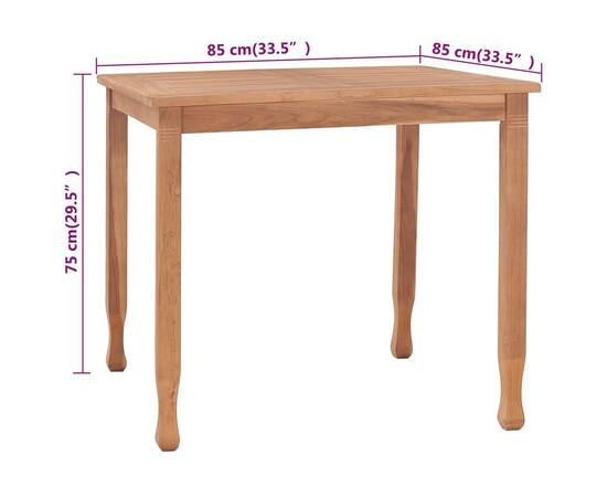 Set de masă pentru grădină cu perne, 3 piese, lemn masiv de tec, 9 image