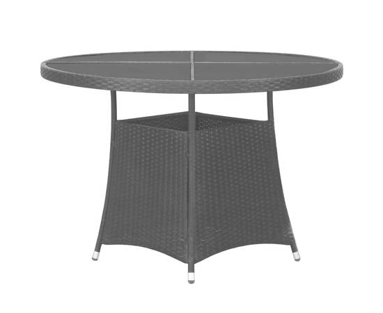 Set mobilier de grădină, 5 piese, negru, poliratan, 3 image