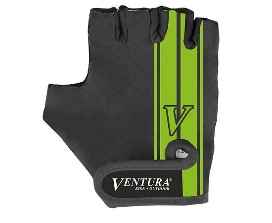 Mănuși ciclism VENTURA - negru/verde mărimea L/XL