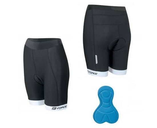 Pantaloni scurți cu bazon Force Kid 128-140 cm negru/alb