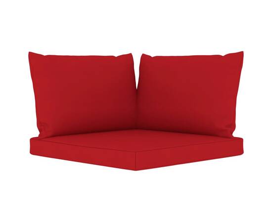 Canapea de grădină cu 4 locuri, perne roșii, 7 image