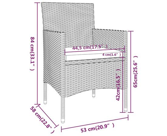 Set mobilier de grădină, 5 piese, bej, poliratan, 7 image