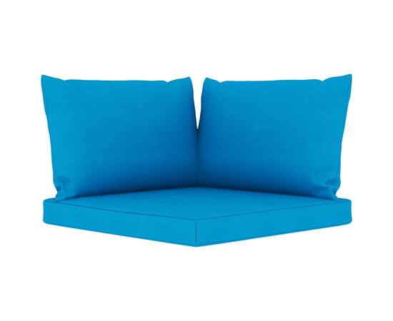 Canapea de grădină cu 3 locuri, perne albastru deschis, 6 image