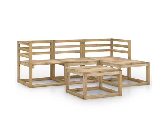Set mobilier de grădină, 5 piese, lemn de pin verde tratat, 2 image