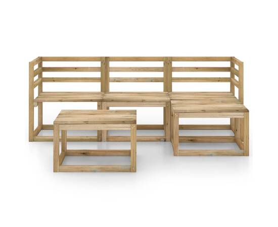 Set mobilier de grădină, 5 piese, lemn de pin verde tratat, 3 image