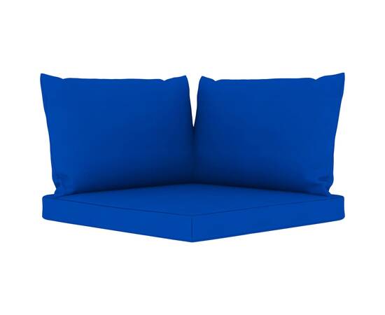 Canapea de grădină cu 3 locuri, cu perne albastre, 7 image