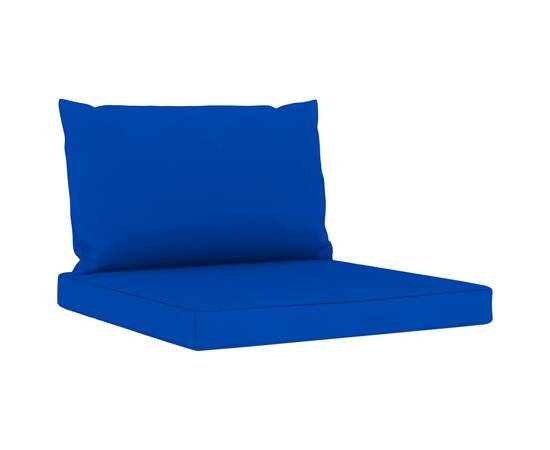 Canapea de grădină cu 3 locuri, cu perne albastre, 6 image