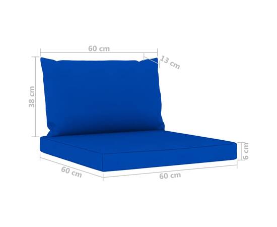 Canapea de grădină cu 3 locuri, cu perne albastre, 10 image