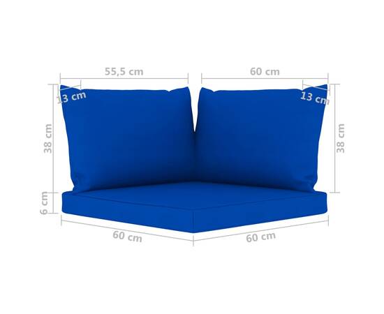 Canapea de grădină cu 3 locuri, cu perne albastre, 11 image