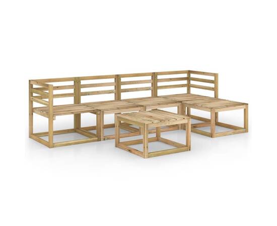 Set mobilier de grădină, 6 piese, lemn de pin verde tratat, 2 image