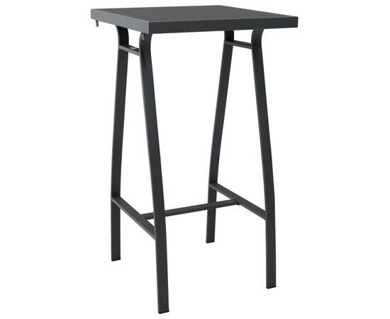 Set mobilier de bar pentru grădină, 3 piese, negru și gri, 3 image