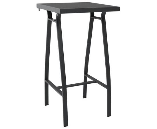 Set mobilier de bar pentru grădină, 3 piese, negru, 2 image