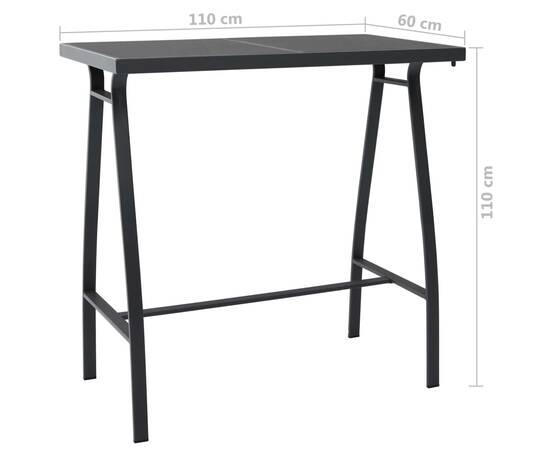 Set mobilier de bar pentru grădină, 7 piese, negru, 5 image