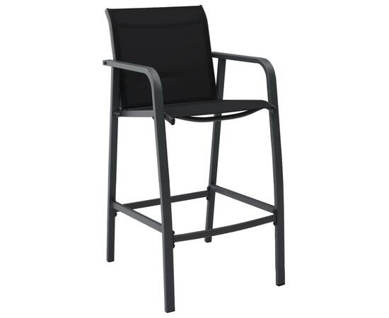 Set mobilier de bar pentru grădină, 7 piese, negru, 2 image