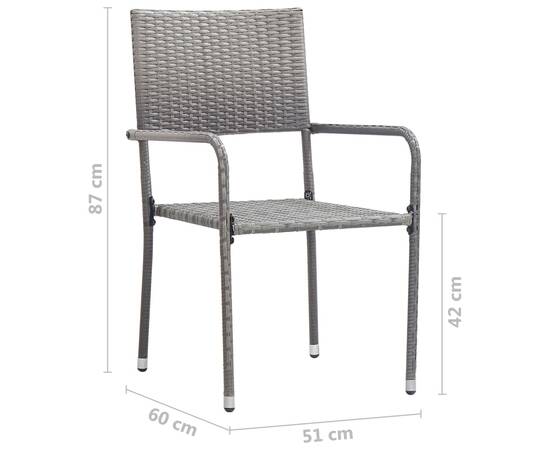 Set mobilier de grădină, 9 piese, antracit, poliratan, 9 image