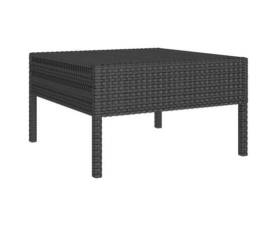 Set mobilier de grădină cu perne, 11 piese, negru, poliratan, 5 image