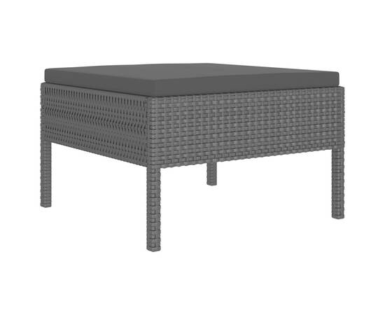 Set mobilier de grădină cu perne, 11 piese, negru, poliratan, 3 image