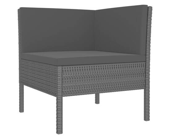 Set mobilier de grădină cu perne, 12 piese, negru, poliratan, 4 image