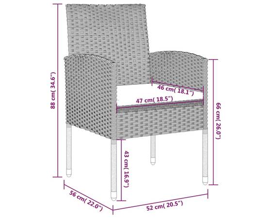 Set mobilier pentru grădină, 7 piese, antracit, 8 image